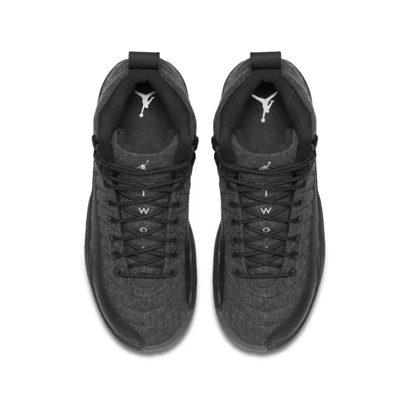 Jordan 12 Retro Wool (GS) Dark Grey/Metallic Silver-Black (852626-003)
