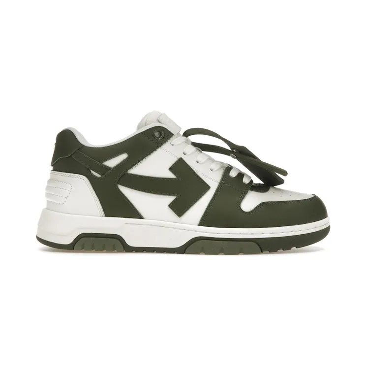 OFF-WHITE Out Of Office OOO Low Tops White Khaki (OMIA189S23LEA0015901)