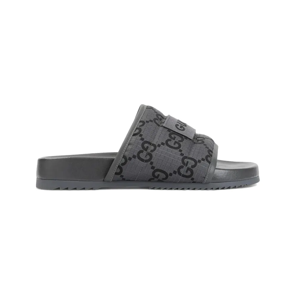 Gucci GG Slide Sandal GG Monogram Grey Black (771466 FACTE 1143)