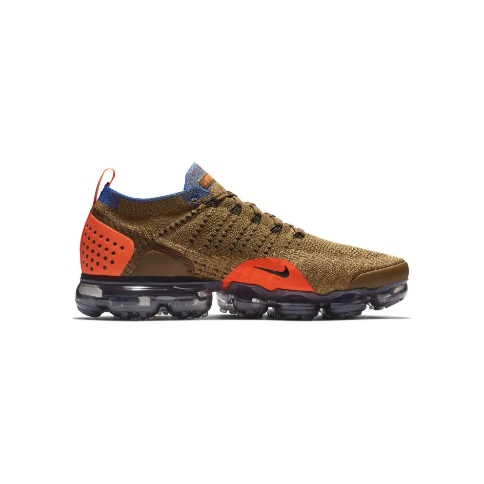 Nike Air VaporMax Flyknit 2 Golden Beige Racer Blue Golden Beige/Racer Blue-Club Gold-Desert Moss-Total Orange-Dark Grey (942842-203)