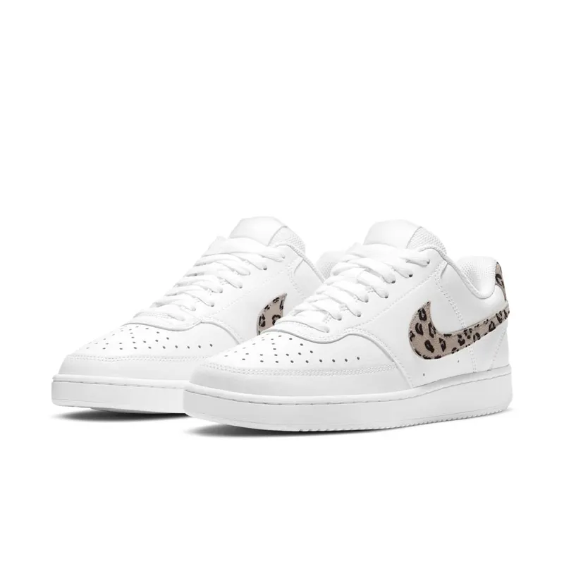 Nike Court Vision Low Leopard Swoosh White (W) (DD9665-100)