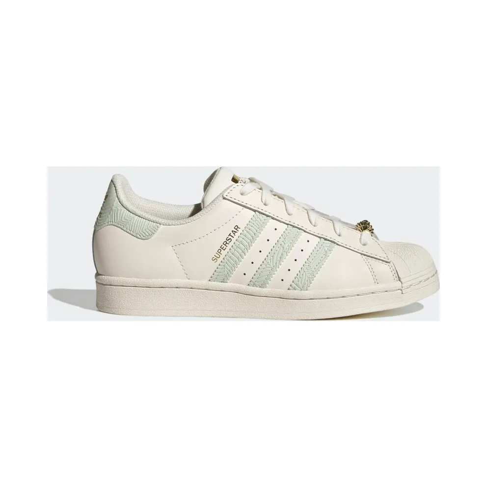 adidas Superstar Schuh Cloud White / Linen Green / Off White (HQ6963)