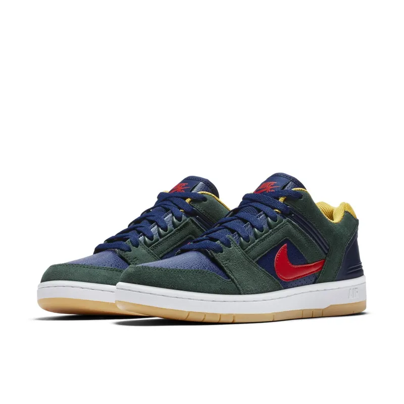 Nike SB Air Force 2 Low Rugby Midnight Green/Blue Void-Habanero Red (AO0300-364)