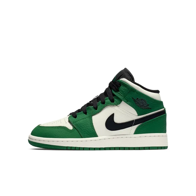 Jordan 1 Mid Pine Green (GS) Pine Green/Sail-Black (BQ6931-301)