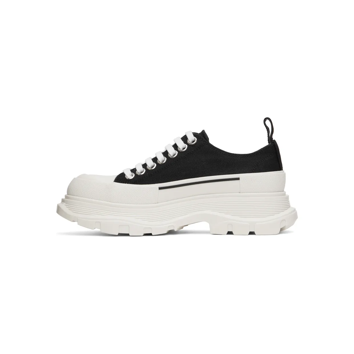 Alexander McQueen Black & White Tread Slick Sneakers (697072W4MV2) (3)