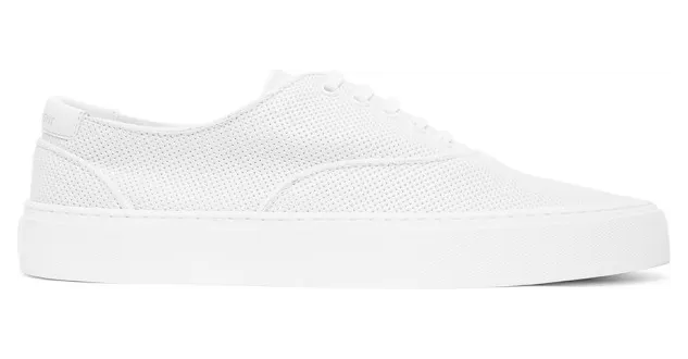 Saint Laurent White Perforated Venice Sneakers (5874151JZ80)