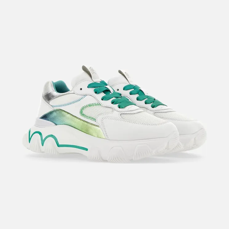 Hogan Hyperactive White Green Blue (HXW5490ET00O9L0VAT)