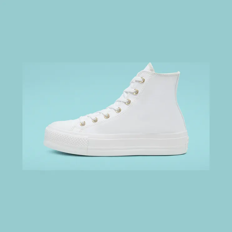 Converse Elevated Gold Platform Chuck Taylor All Star Wit/wit/goud