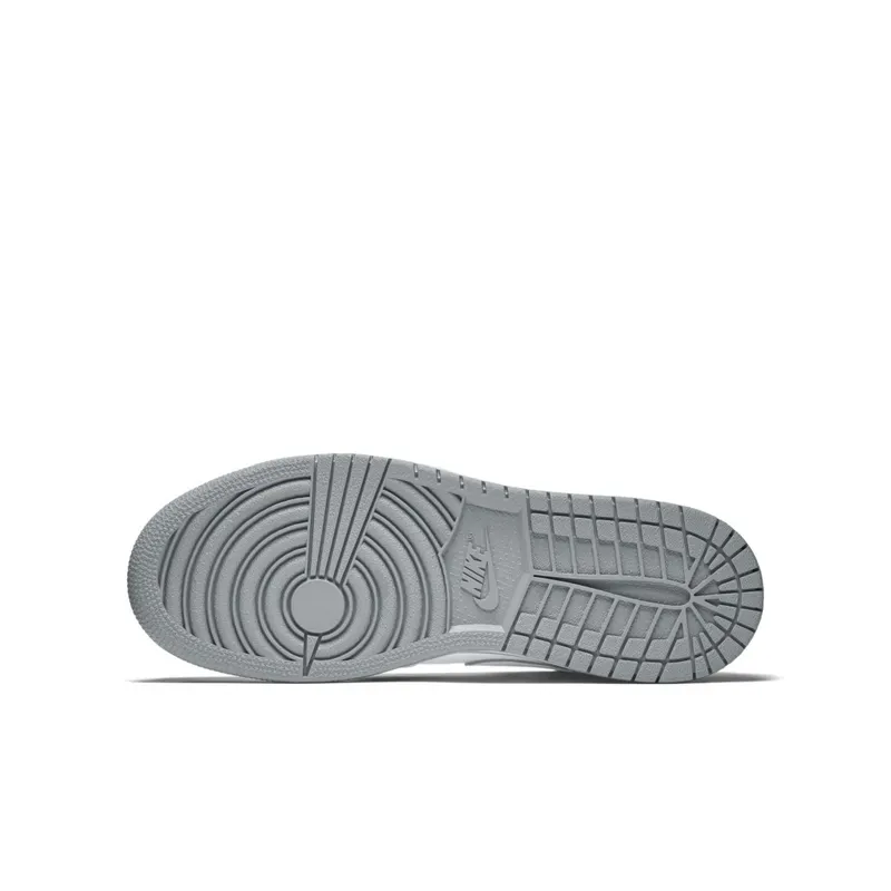 Jordan 1 Mid White (GS) White/White-Wolf Grey (554725-112)