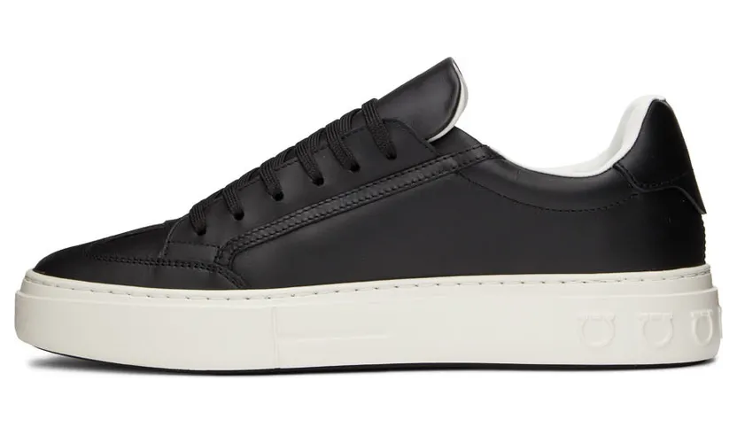 Salvatore Ferragamo Black Gancini Sneaker (697633 02B227010) (3)