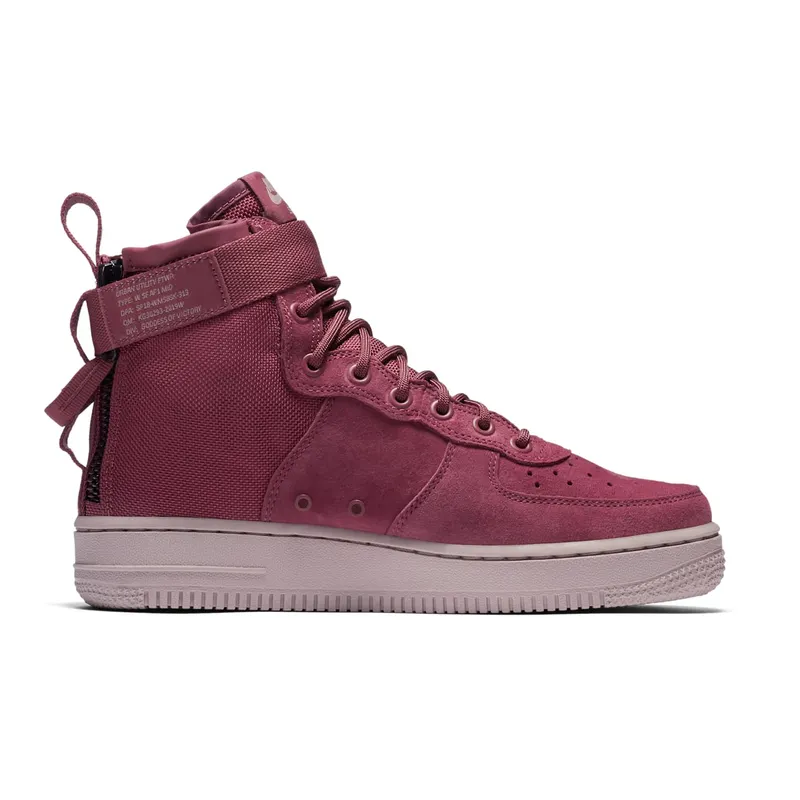 Nike SF Air Force 1 Mid Force Is Female Vintage Wine (W) Vintage Wine/Vintage Wine-Particle Rose-Hot Punch (AJ1698-600)