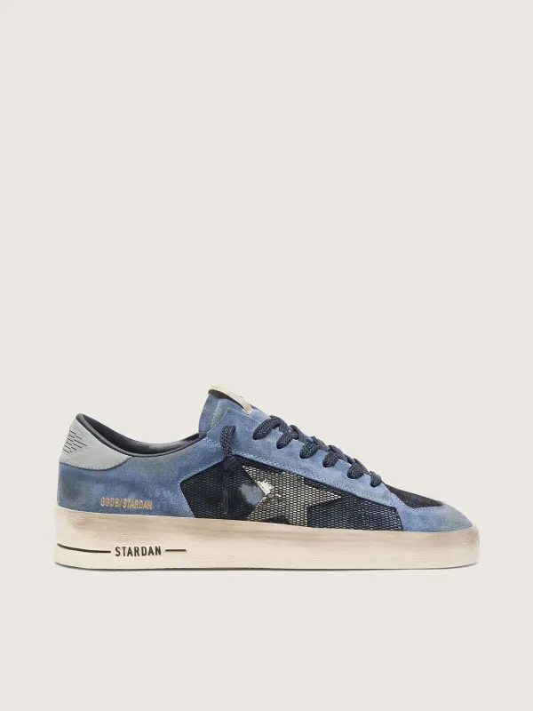 Golden Goose Men’S Stardan In Blue Suede With White Star (GMF00370.F008517.51117)