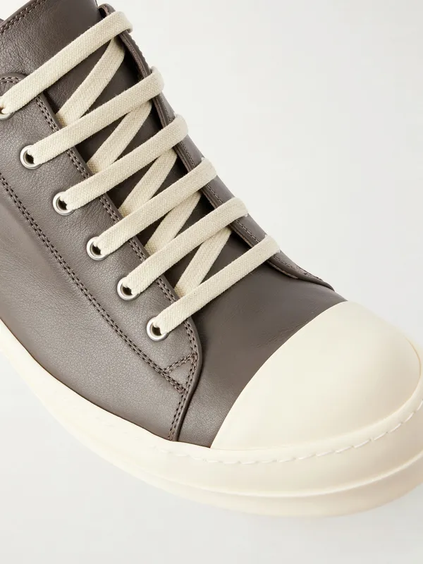 Rick Owens Ramones Leather and Rubber Sneakers Dark brown (RU02F4891) (5)