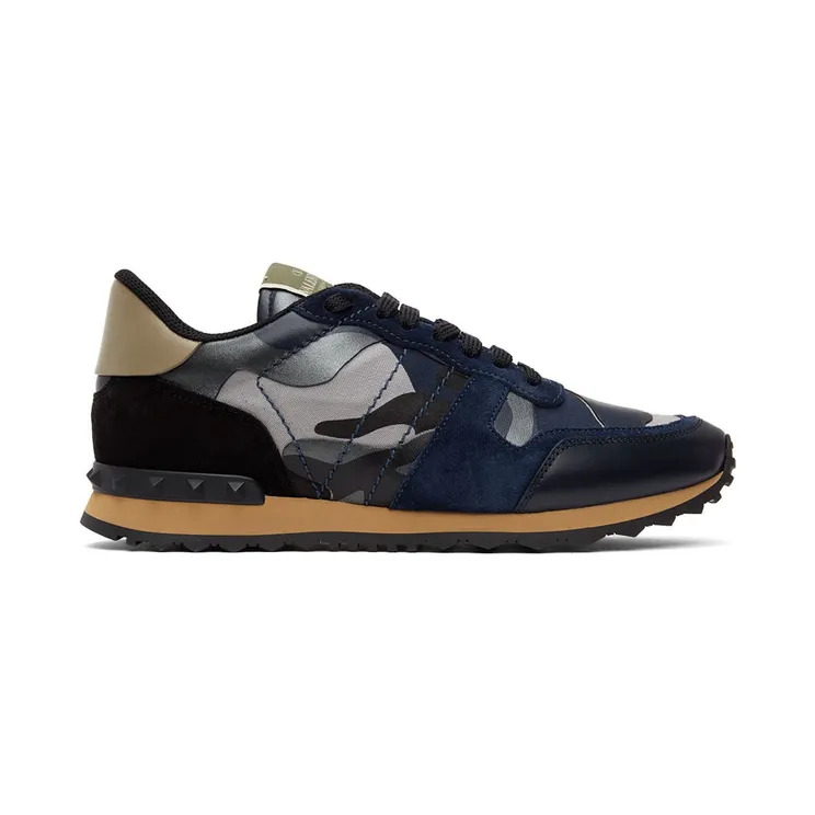 Valentino Garavani Blue & Grey Camo Rockrunner Sneakers (WY2S0723XVU)