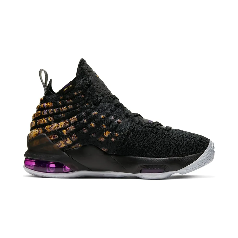 Nike LeBron 17 Lakers (GS) Black/White-Eggplant-Amarillo (BQ5594-004)