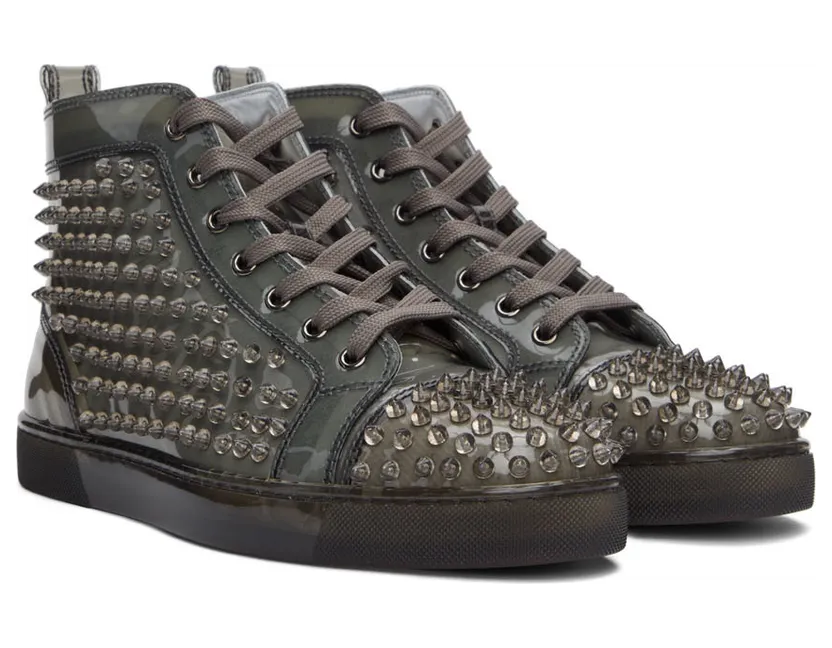 Christian Louboutin Gray Louix Ray High-Top Sneakers (1220864) (4)