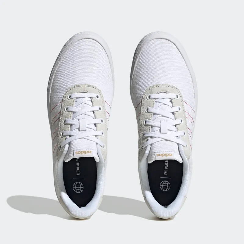 Adidas Vulc Raid3r Lifestyle Skateboarding 3-Stripes Cloud White / Better Scarlet / Matte Gold (H06281)