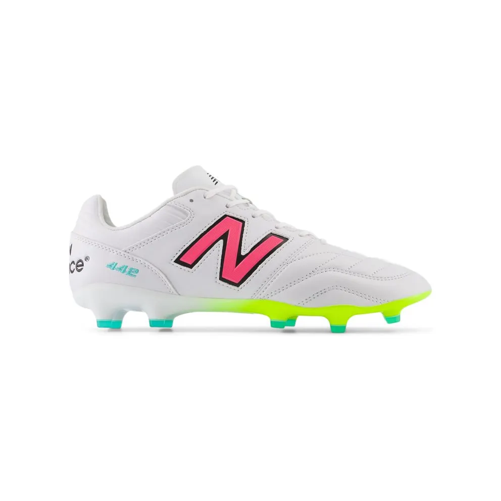 New Balance 442 Pro FG v2 White Hi-Lite Neon Pink (MS41FMWH)