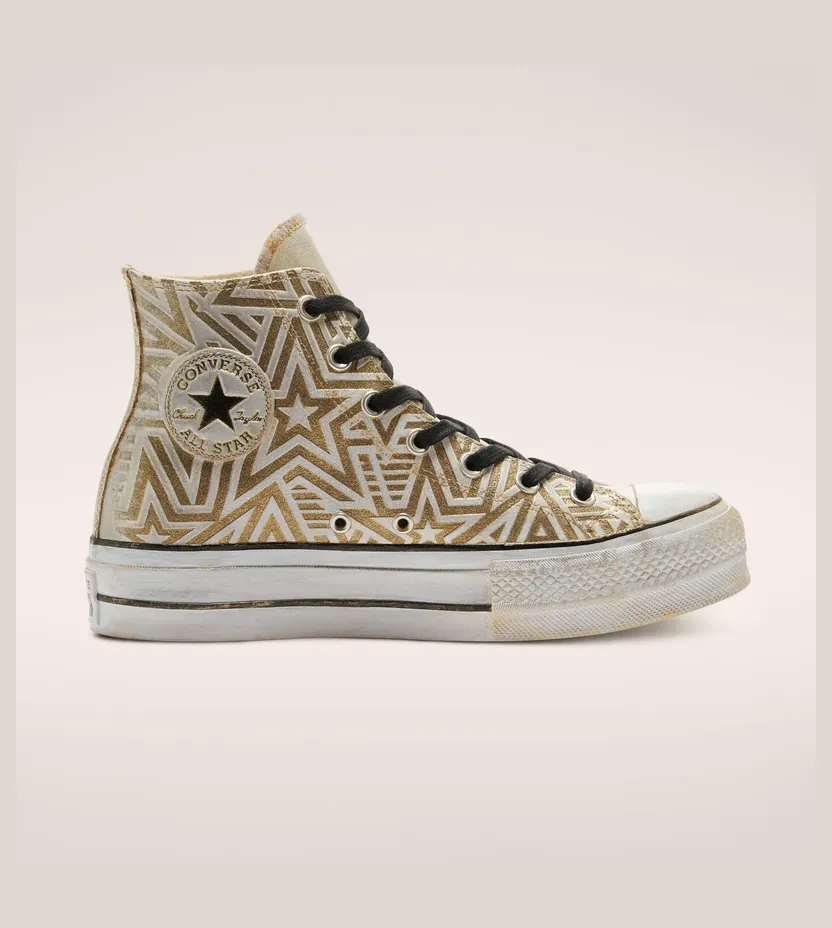Converse CTAS LIFT LEATHER LTD HI GOLD Gold Stars (569925C)