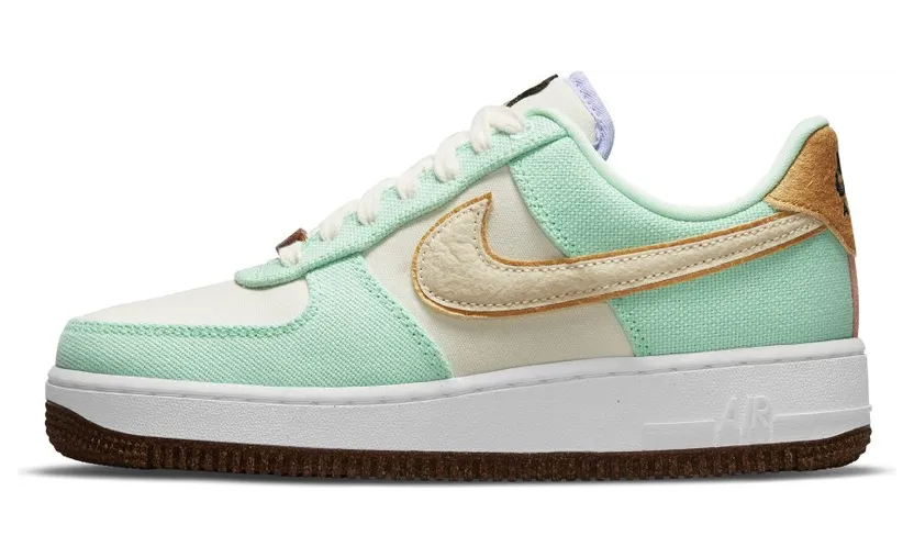 Nike Wmns Air Force 1 07 LX Green Glow / Coconut Milk – Metallic Gold (CZ0268 300)