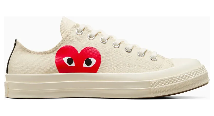 Converse x Comme des Garçons PLAY Chuck 70 Milk/White/High Risk Red (A08795C)