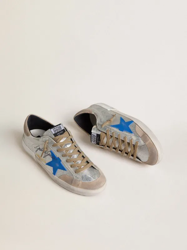 Golden Goose Super-Star Ltd In Silver Metallic Suede With Leather Star And Suede Heel Tab (GMF00659.F007901.70269) (2)
