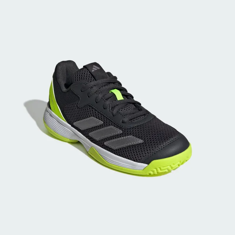 Adidas Courtflash Tennis Kids Carbon / Iron Metallic / Lucid Lemon (JI2449)