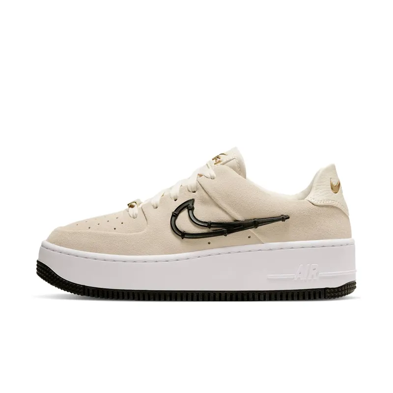 Nike Air Force 1 Sage Low LX Light Cream Black (W) Light Cream/Black-Metallic Gold (CI3482-200)