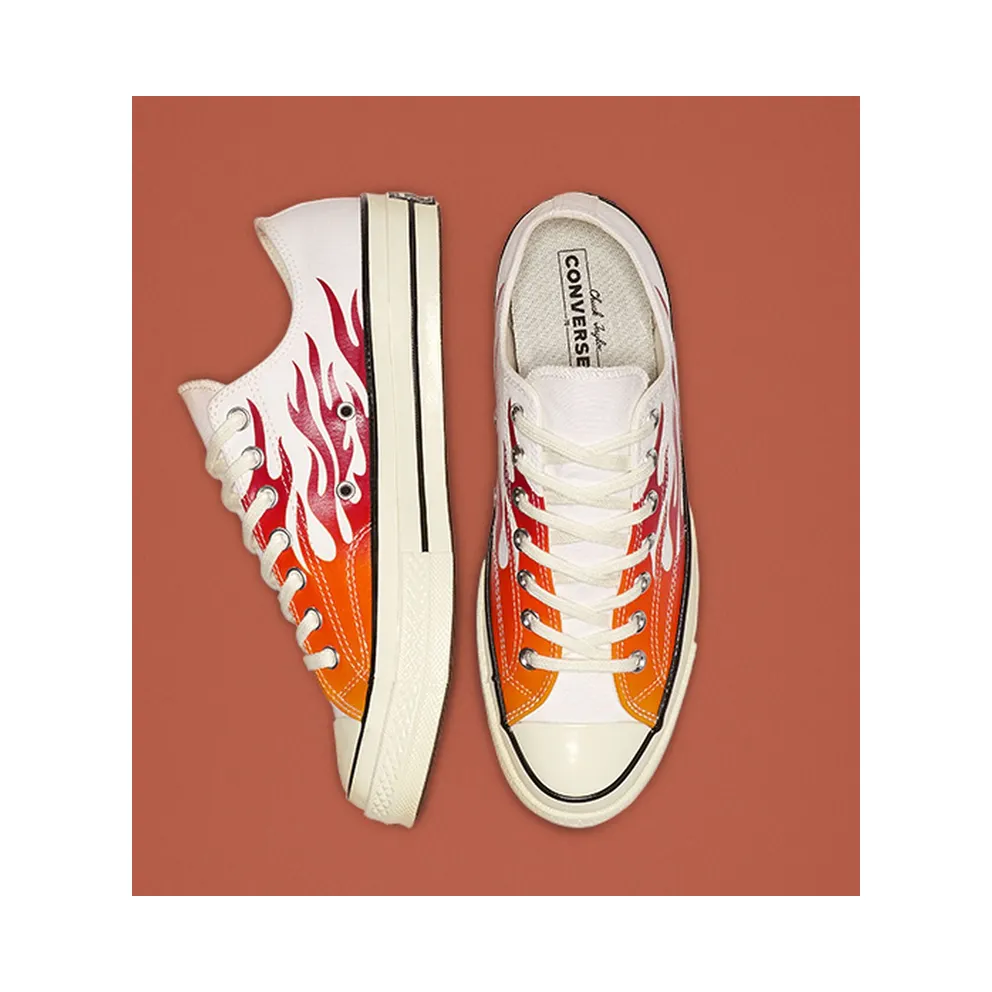Converse Chuck Taylor All-Star 70s Ox Archive Print Flames White/Enamel Red-Bold Mandarin (165029C)