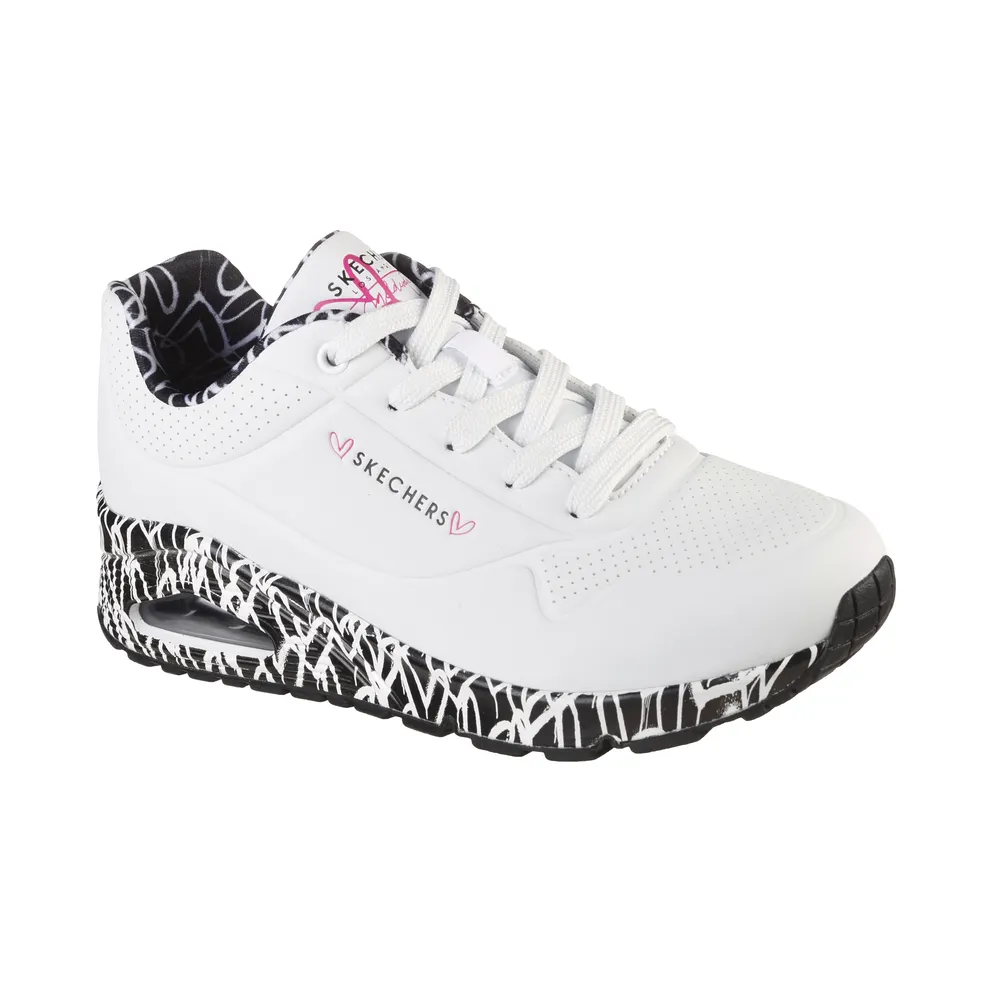 Skechers x JGoldcrown: Uno Loving Love “White / Black (155506 Wbk)” (155506WBK)