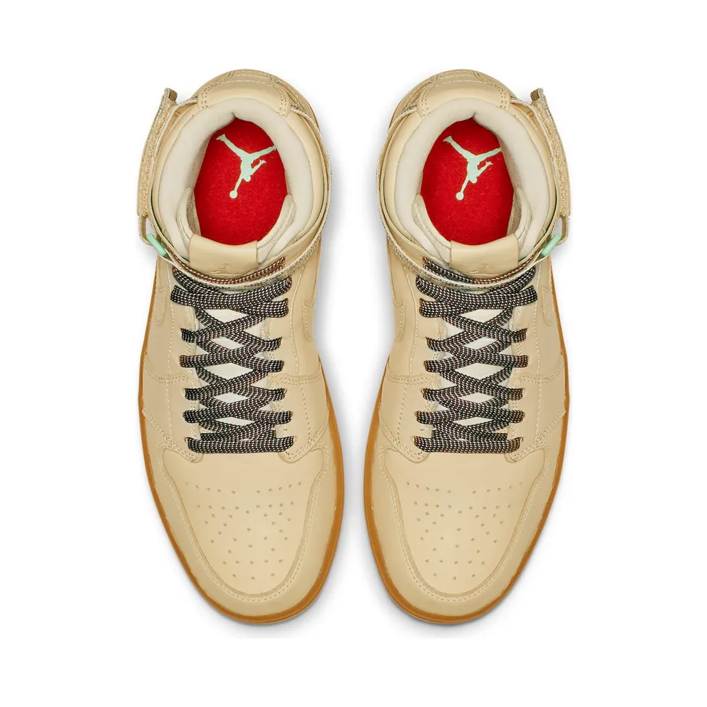 Jordan 1 Retro High Strap N7 Light Cream/Light Cream-Gum Yellow-Emerald Rise (AR4410-207)