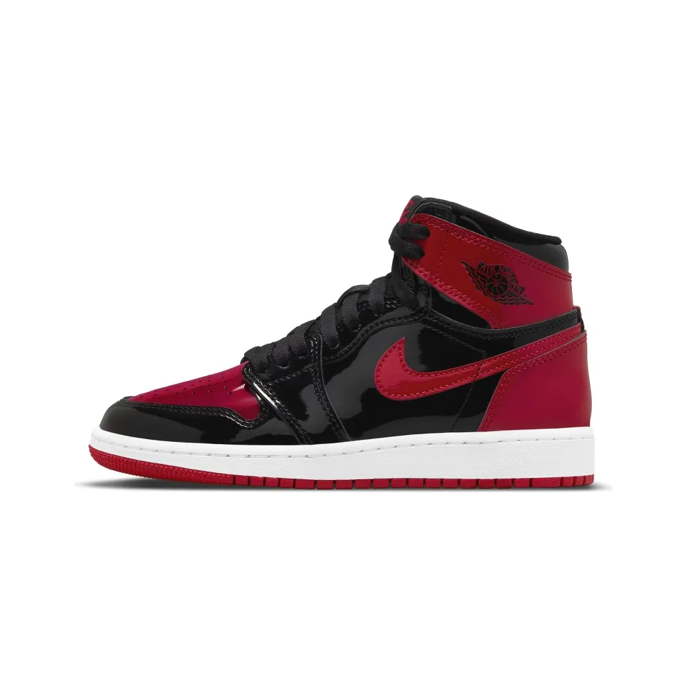 Jordan 1 Retro High OG Patent Bred (GS) – “Black / White / Varsity Red” (575441-063)