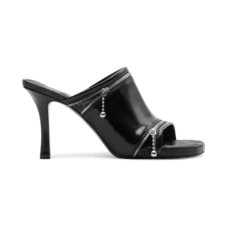Burberry Peep 85mm Leather Sandals Black (8080259)
