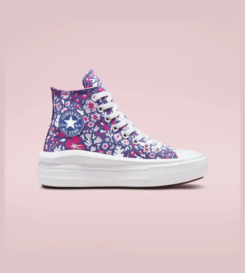Converse Chuck Taylor All Star Move Platform Paper Floral Washed Indigo/pink Zest/wit (272847C)