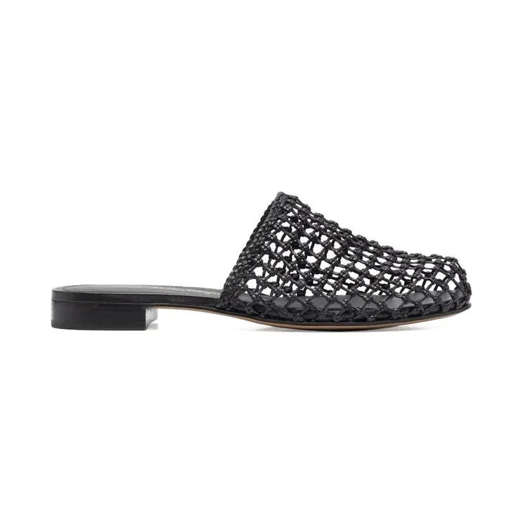 Ferragamo Woven-Design Leather Mules Black (01D440752553)