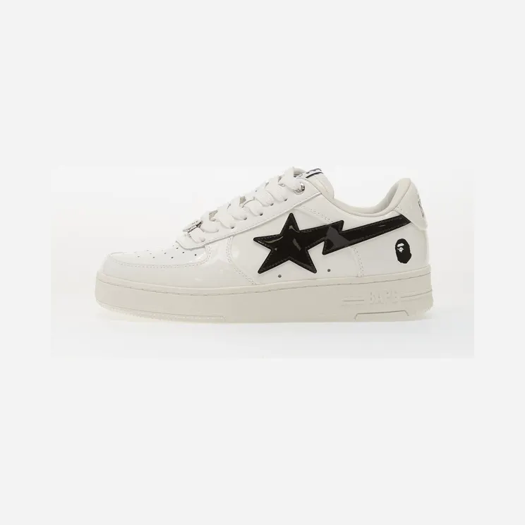 BAPE A Bathing Ape® Bape Sta aus Lackleder “White” (0ZXSHW302912QWHX)