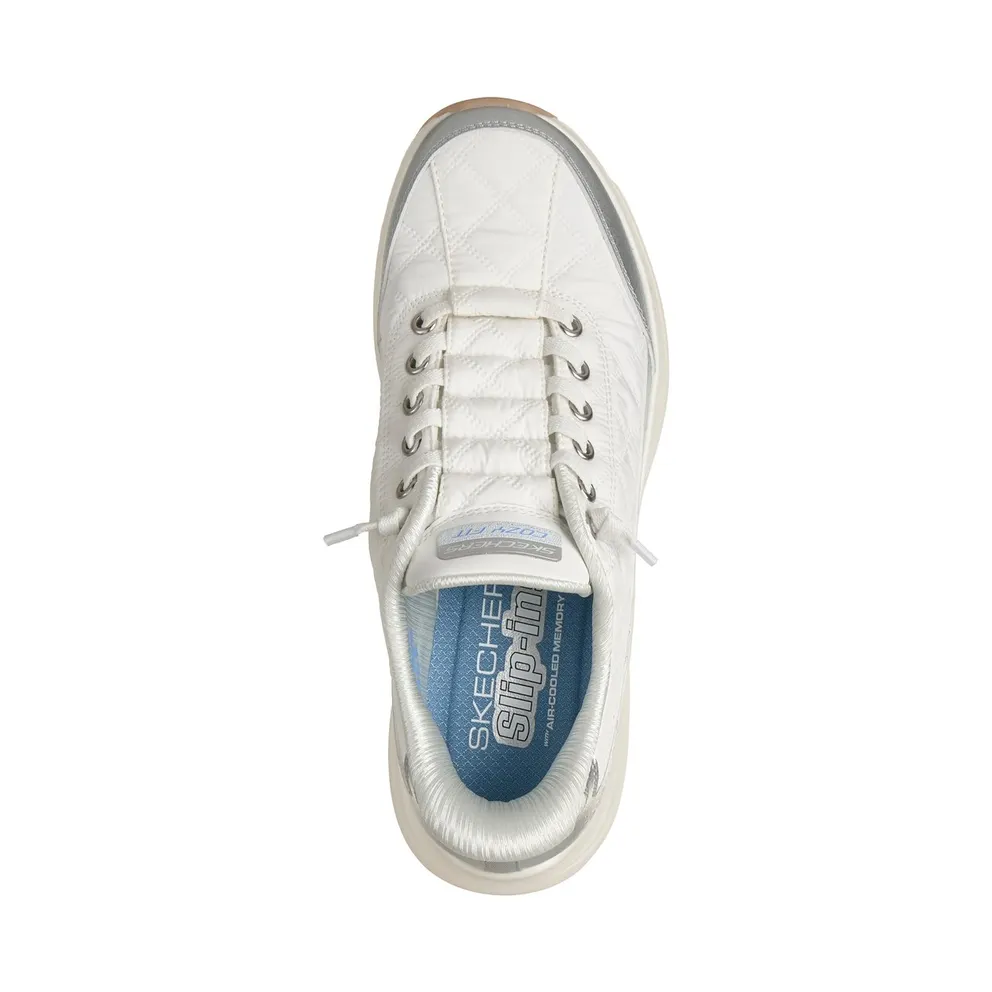 Skechers Slip-ins: Contour Foam – Metallic Dream Sneaker White/Silver