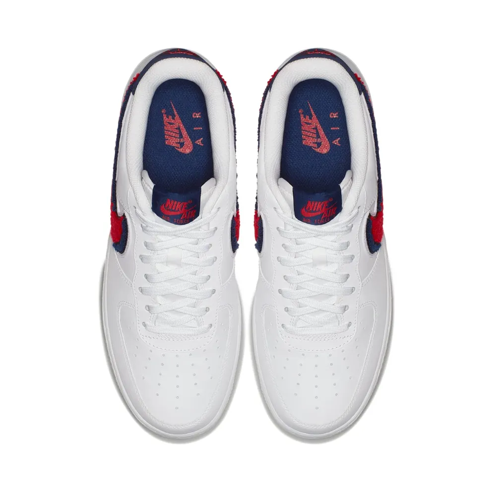 Nike Air Force 1 Low 3D Chenille Swoosh White Red Blue White/University Red-Blue Void (823511-106)