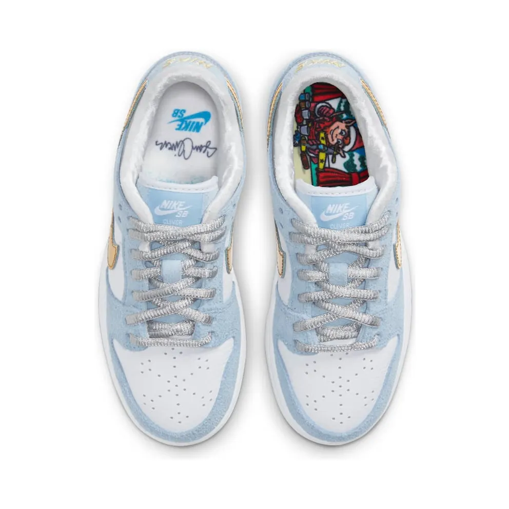 Nike SB Dunk Low Sean Cliver (PS) Ice Blue/White-Metallic Gold-Metallic Silver (DJ2519-400)