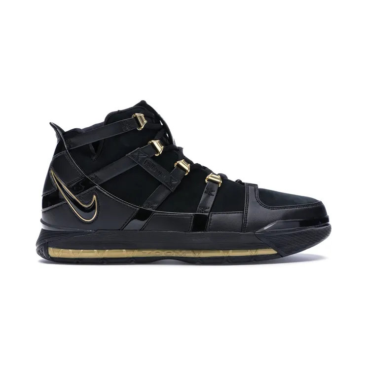 Nike LeBron Zoom 3 Black Metallic Gold
