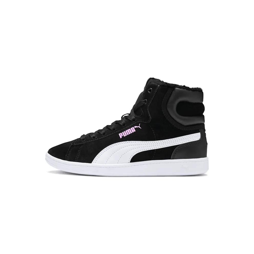 Puma Vikky Mid Fur hoge Kids’ Shoes White/Black (366854-01)