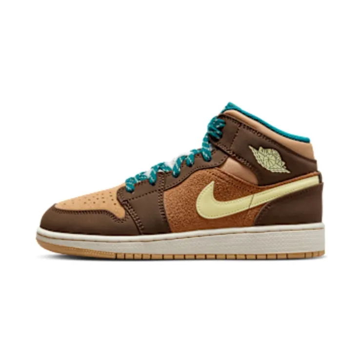 Nike Air Jordan 1 Mid SE Cacao Wow (GS) “Cacao Wow / Ale Brown / Twine / Luminous Green” (DZ6335-200)