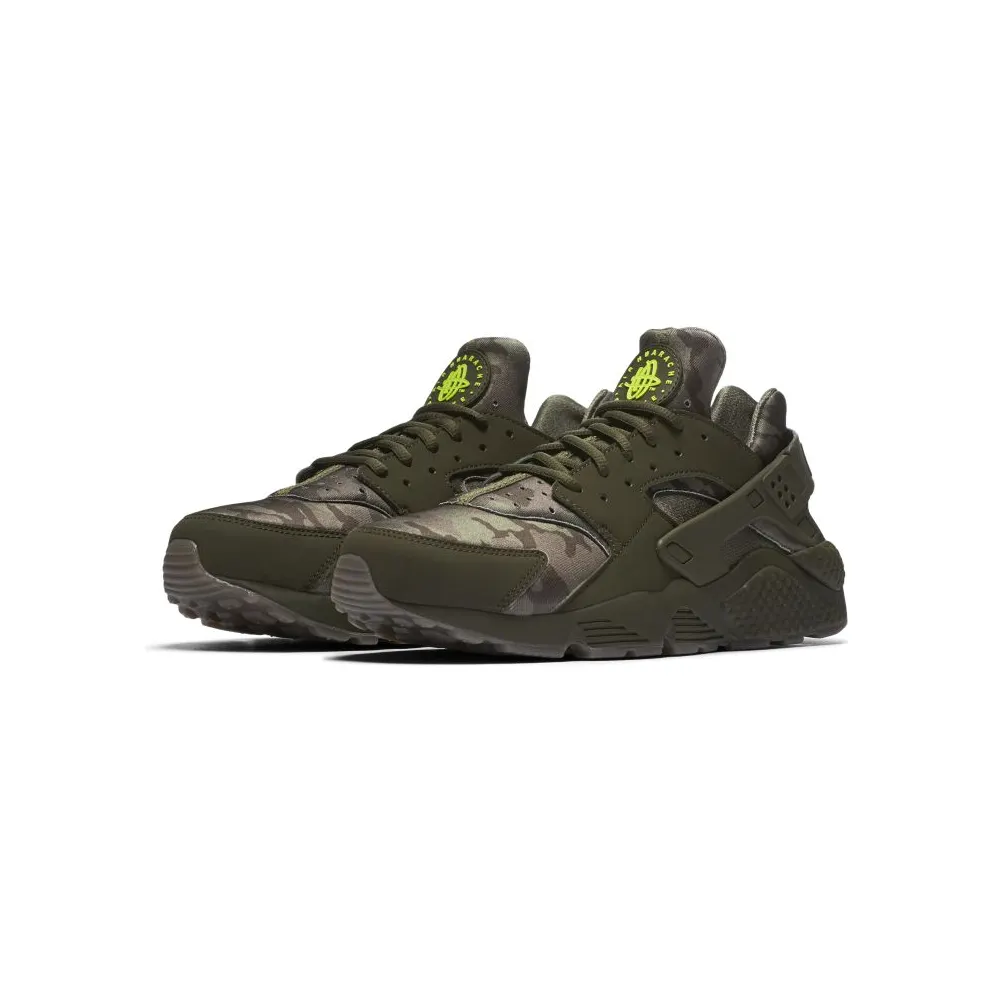 Nike Air Huarache Run Camo Green Cargo Khaki/Volt-Sequoia-Gum Dark Brown (AT6156-300)