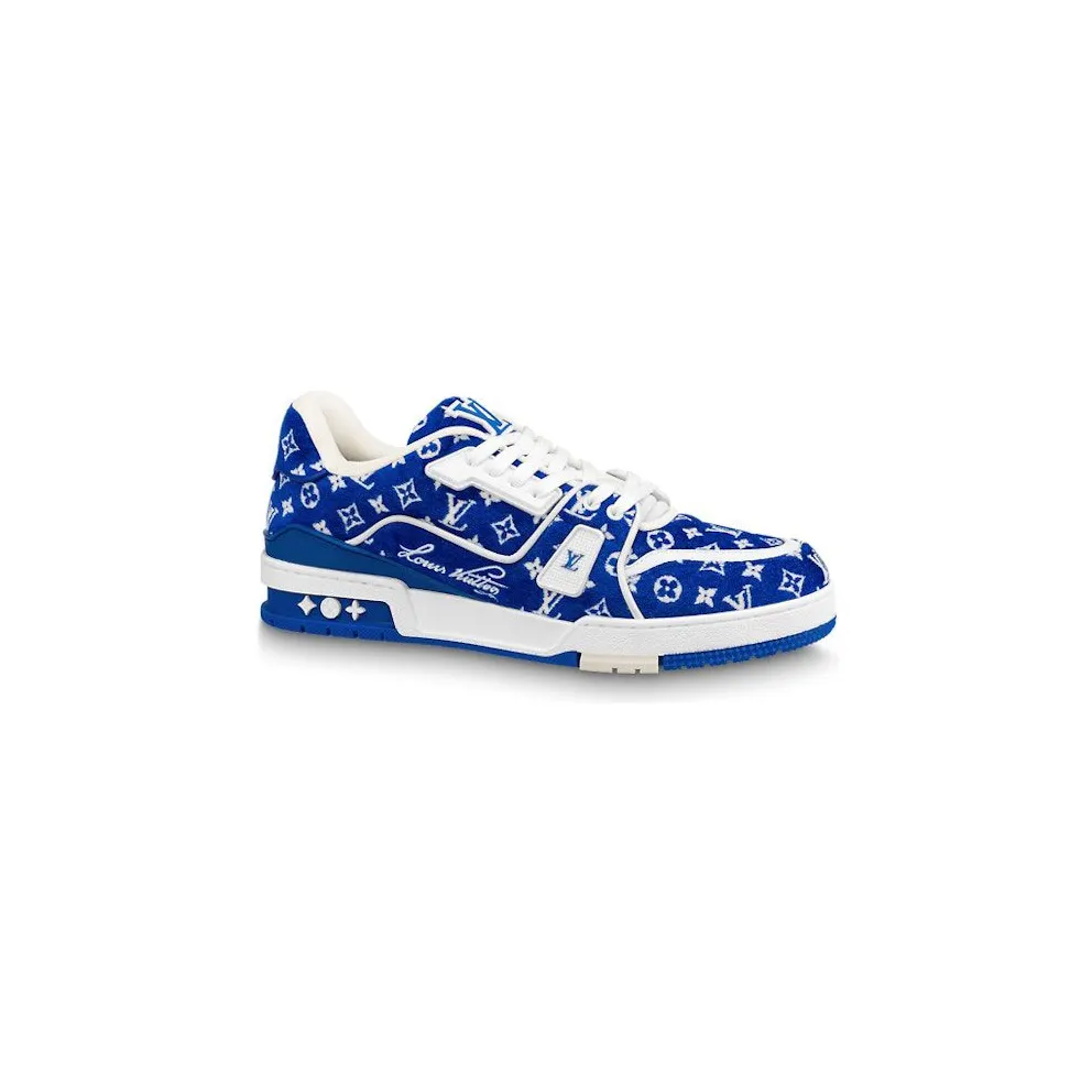 Louis Vuitton Trainer Blue Monogram Textile (1ABFRQ)