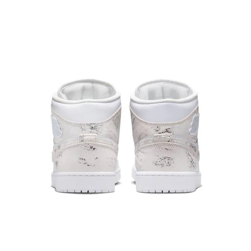 Jordan 1 Mid SE “Distressed White Field Silver” (IR2271-100)