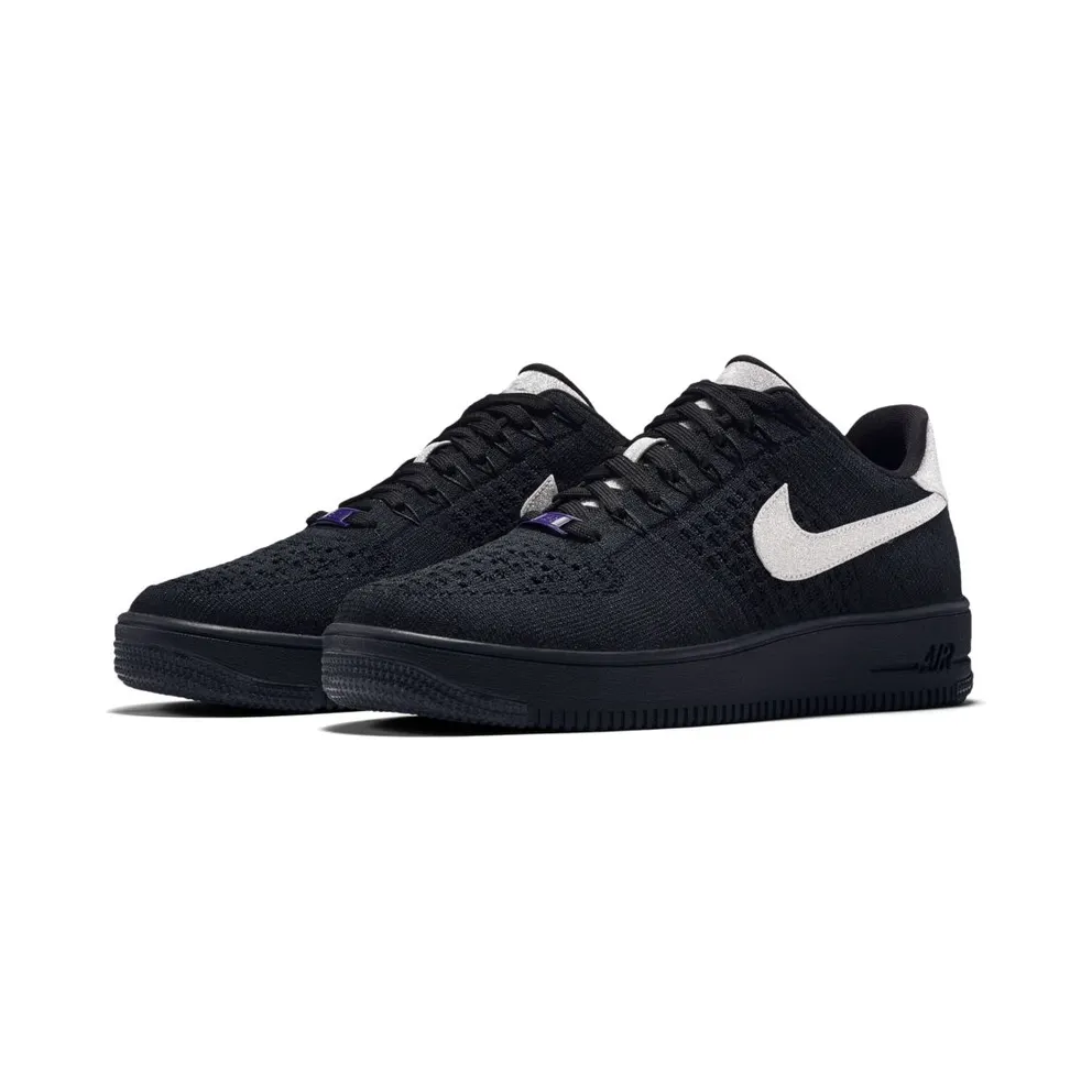 Nike Air Force 1 Flyknit Low Black Metallic Silver Black/Metallic Silver-Black (908670-001)