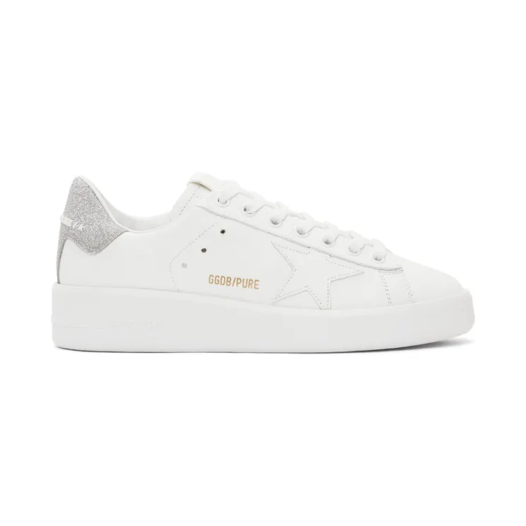 Golden Goose White & Silver Purestar Sneakers (F00197.F000538.80185)