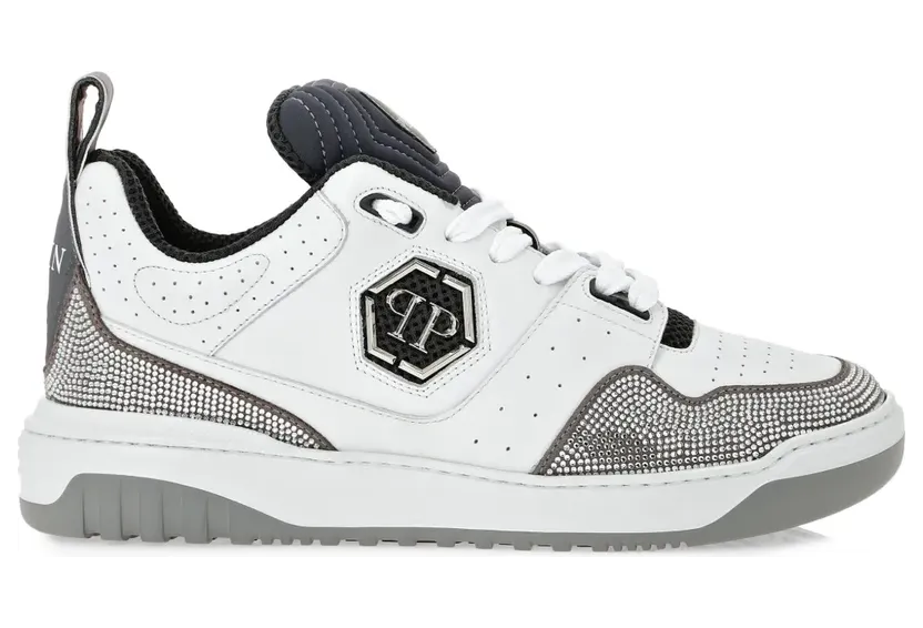 Philipp Plein Hexagon Crystal low-top sneakers – Wit (FADSMSC3960PLE010N)