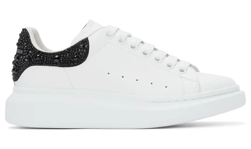 Alexander McQueen White & Black Embellished Oversized Sneakers (662654WIA4U)