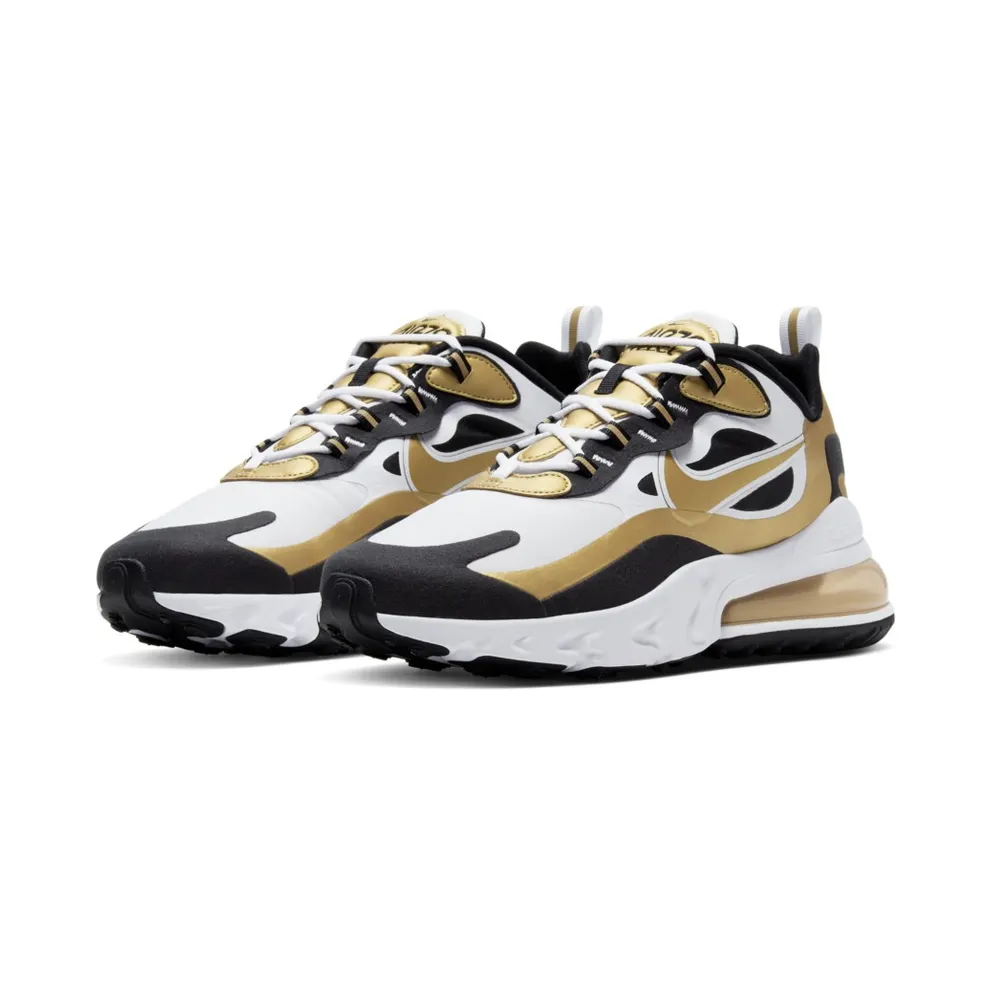 Nike Air Max 270 React White Metallic Gold White/Black-Metallic Gold (CW7298-100)